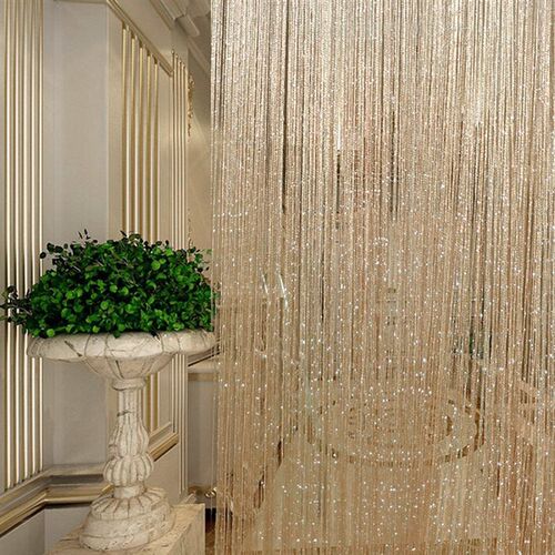 200x100 cm Luxury Crystal Curtain Flash Line Shiny Tassel St