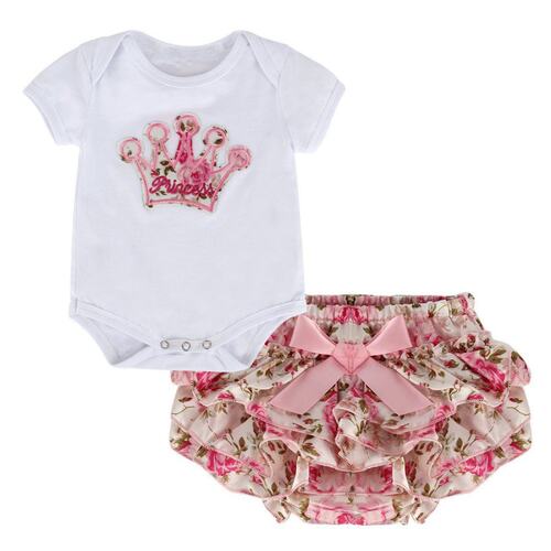 2pcs Baby Girls Outfit Clothes Romper For 0-18M Kids Summer
