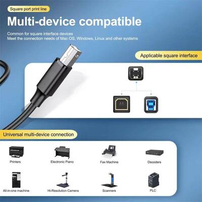 USB Type A to USB Type B 2.0 Cable for New MacBook Pro HP Ca