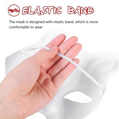 Anime Halloween Foxes Masker Jepang Cosplay Rave dilukis den