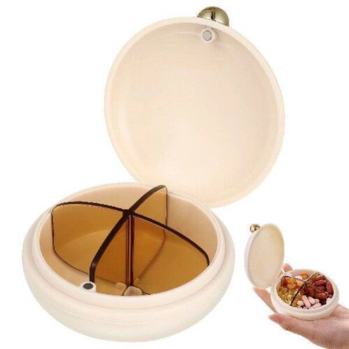 Pill Box Labels Round Organizer Small Case Container Silica