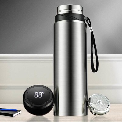 900ml vacuum cup Temperature Display Hot Water Bottle teacup