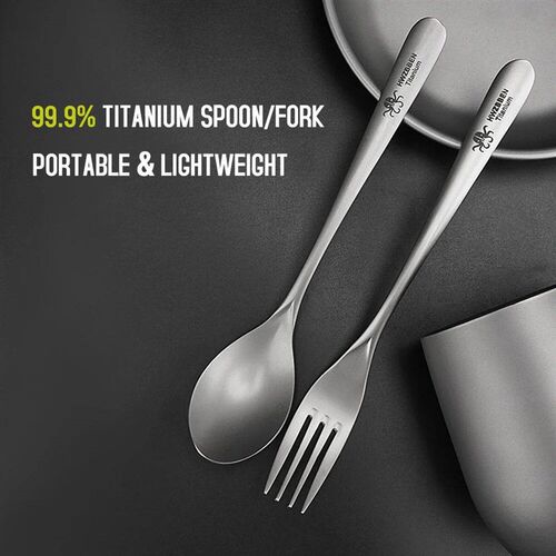 1set Outdoor Camping Lightweight Titanium Chopsticks Spoon F