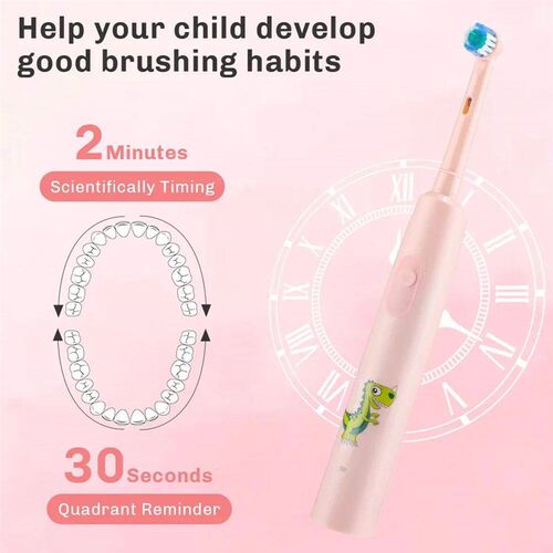 Cartoon Childrens Electric Toothbrush Round Head Rotating C