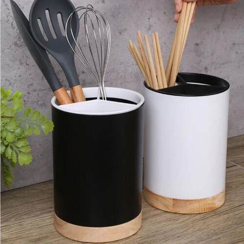 Utensil Holder Cutlery Drainer Kitchen Tableware Storage Buc