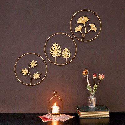 6/4pcs Ginkgo Leaf Round Placemats Nordic Home Scald Proof