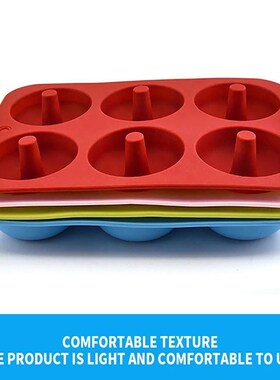 6 Holes Silicone Donut Mold Bagel Pan Non Stick Baking Heat