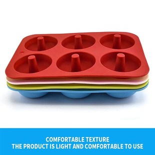 6 Holes Silicone Donut Mold Bagel Pan Non Stick Baking Heat