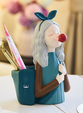 创意泡泡女孩休闲食品盘托盘家用客厅茶几超市散称零食区美陈摆件