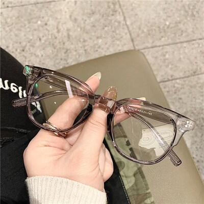 Transparent Optical Glasses for Women Blue Light Blocking Ey