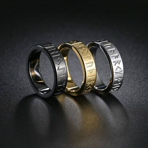 NEW Stainless Steel Odin Norse Viking Amulet Rune MEN Ring F