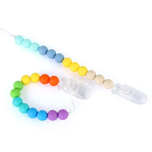 Baby Pacifier Chain Wood Silicone Food Grade Bead Wooden Pla