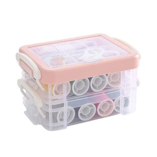 A portable sewing tool for sewing needles and threads in