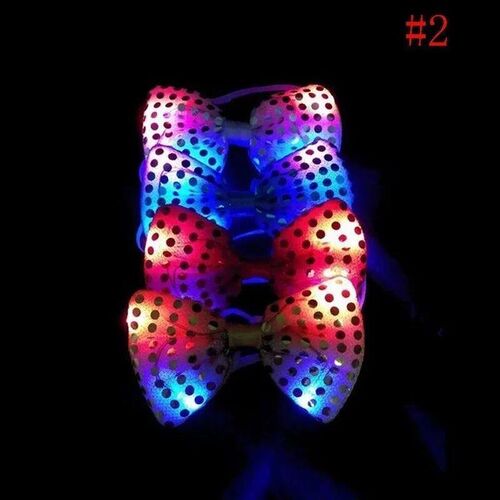 1X Flashing Light Up Bow Tie Necktie LED Mens Party Lights S