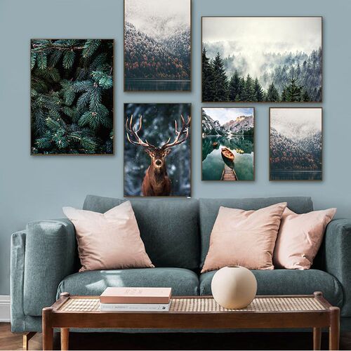 Landscape Poster Nature Decorative Picture Home Nordic Fog F