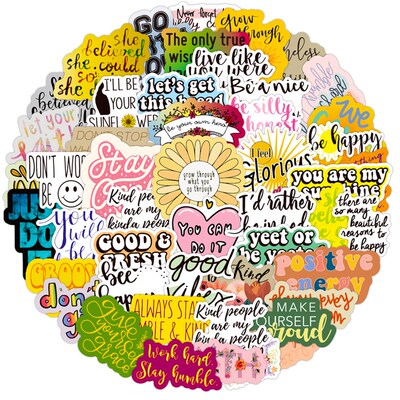 50/100PCS Colorful Motivational Phrases Stickers DIY Travel