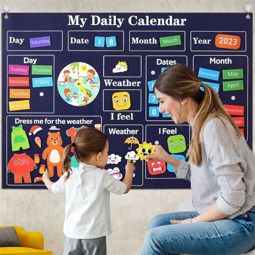 My First Daily Calendar Classroom Haves 3.3Ft Felt Board toy