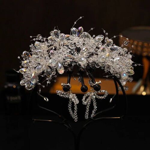 new bride exquisite flash double ice  tocado novia crystal h