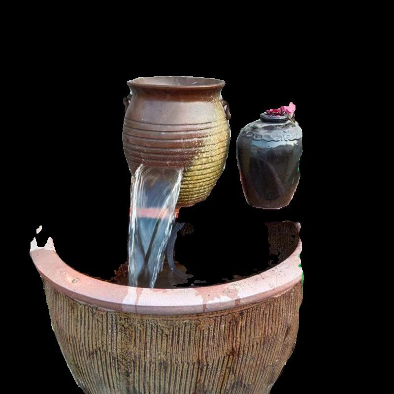 古法生态养鱼循环流水陶罐庭院水循环落地内现代创意流水造景摆件,家居饰品,流水摆件,淘宝优惠券,粉丝福利购,淘宝优惠卷