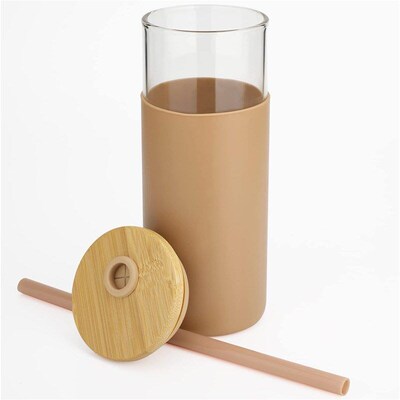 Tumbler Glass Water Bottle Iced Coffee Cup Smoothie Drinking