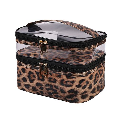 Multifunction Travel Clear Makeup Bag Fashion Leopard Cosmet