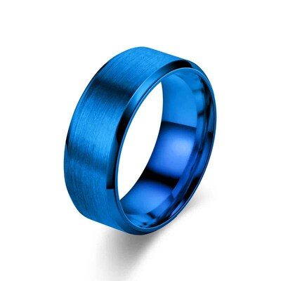 6 Colors Classic 8mm Tungsten Mens Ring Surface Brushed Stai