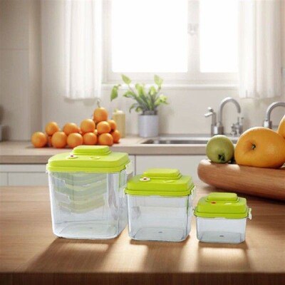 3Pcs Food Storage Container Large Capacity Airtight Food