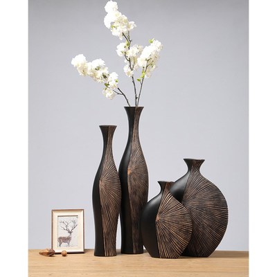 Retro light luxury vertical vase decoration room dry flower