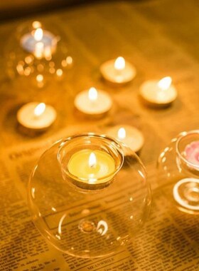 Transparent Glass Candle Holder Wedding Dinner Table Decorat