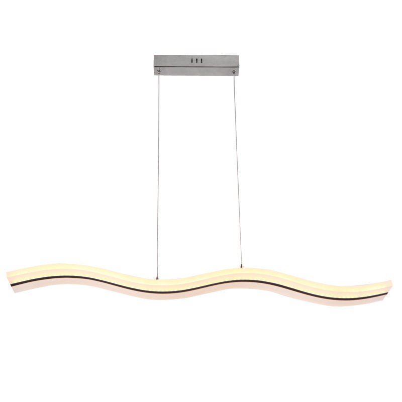 Dining Chandeliers, Wave-shaped Dining Lights, Lobby, Living - 实物图