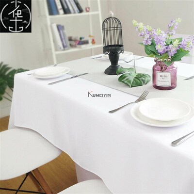 White tablecloth cloth art conference room long table