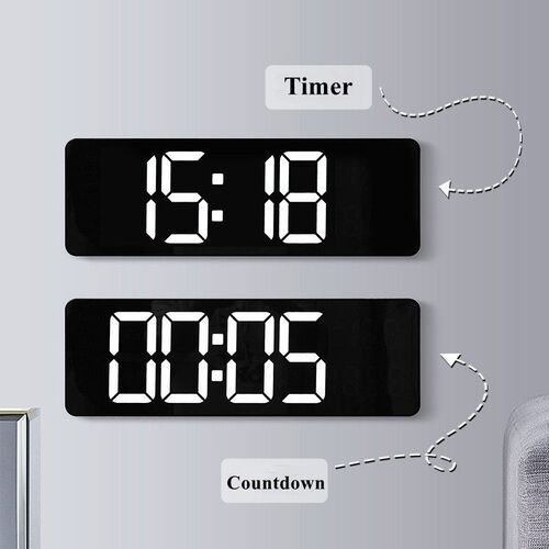 Large Digital Wall Clock Temp Date with Remote Control Power