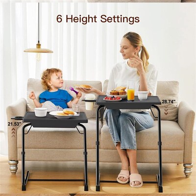 Adjustable TV Tray Folding Table TV Dinner Tray Bed & Sofa