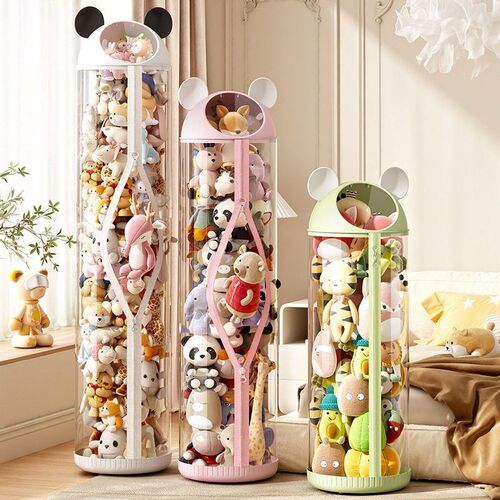 Home Toy Doll Storage Bucket Doll Transparent Organizing Box