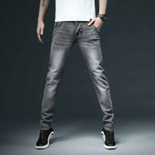 2023 New Mens Skinny White Jeans Fashion Casual Elastic Cot