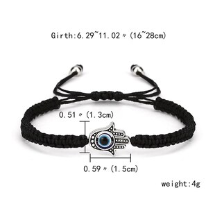 2PCS Blue Evil Eye Couple Bracelet Sets for Woman Men Charm