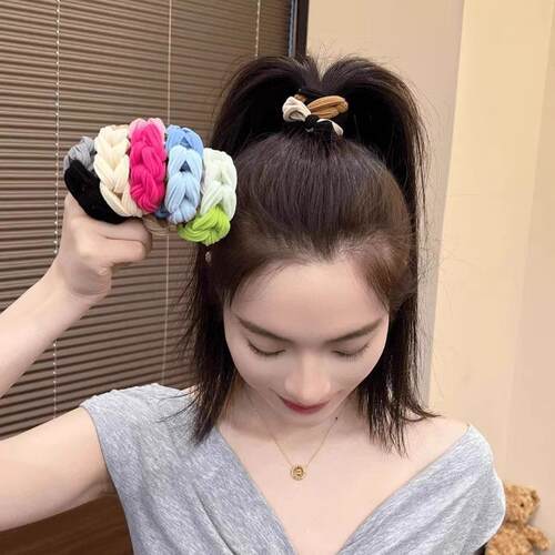 High Ponytail Hair Ties, Colorful Braided Hair Bands, Women