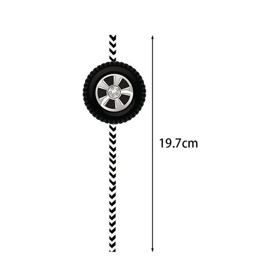 20pcs Tire Paper Straws for Kids Race Car Birthday Party Sup