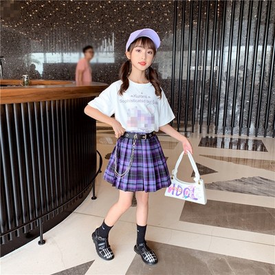 SUMMER Girls Clothes Suits Kids Fashion Black Cotton T-shirt