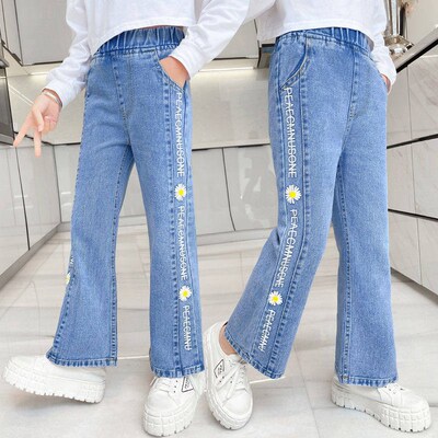 Girls High Waist Elastic Denim Teenager Jeans for Pencil Pan