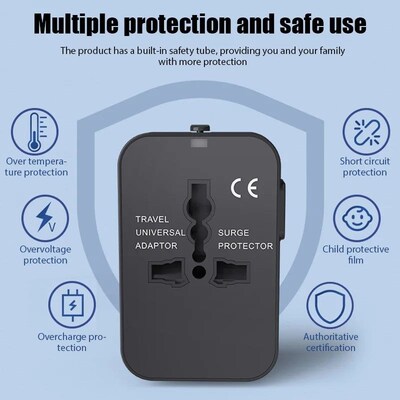 Global Universal Conversion Travel Plug USB Sockets EU US AC