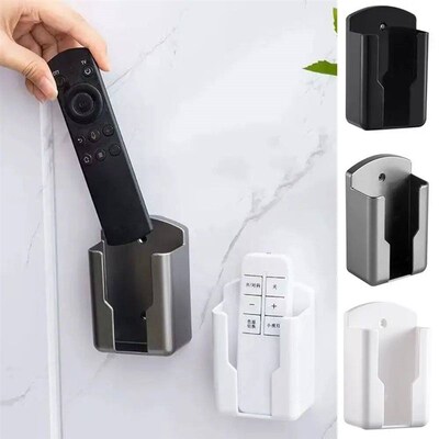 Plastic Air Conditioner Remote Control Holder White Self Adh