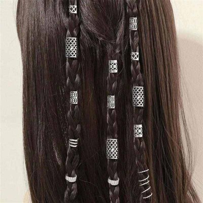 90pcs Hollow Out Hair Ring,Dreadlocks Beads Hair Braid