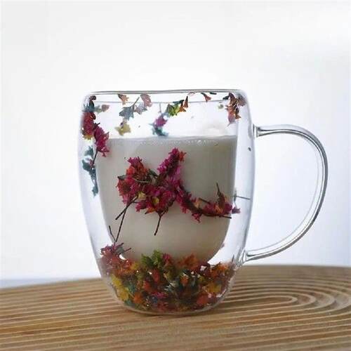Tea Cup for Hot Beverages Thickened Mouth Glass Cup Elegant