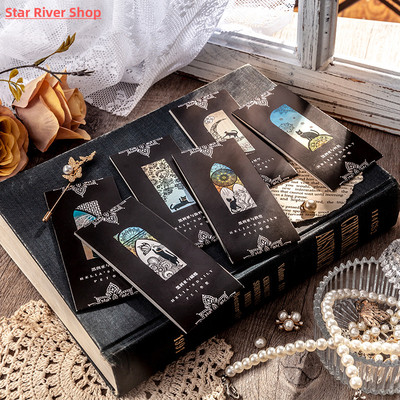 6 pcs/set Cute black cat daily series Bookmark PVC Matte Rea