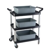 酒店三层塑料餐车餐厅饭店收餐车碟盘收碗车大号送餐车收集车推车