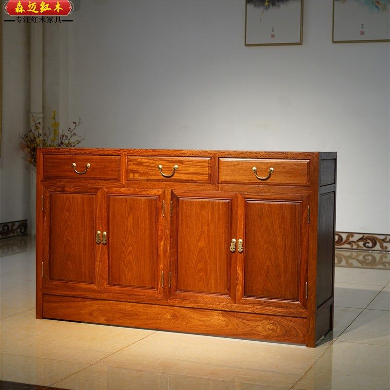 缅甸花梨红木餐边柜大果紫檀加厚独板原木全榫卯结构古典家具,住宅家具,红木餐边柜,淘宝优惠券,粉丝福利购,淘宝优惠卷