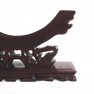 红木黑紫檀平安扣木雕摆件木托玉片玉璧底座实木月亮底座圆盘架