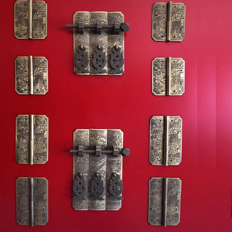 黄铜典雅中式山水人物整体红木家具拉手合页顶箱柜铰链铜制浮雕,基础建材,小拉手,淘宝优惠券,粉丝福利购,淘宝优惠卷