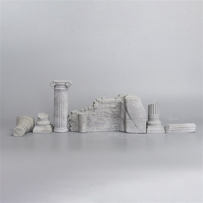 废墟场景 残垣断壁  摆件 清水混凝土水泥工艺品模型造景六件一组